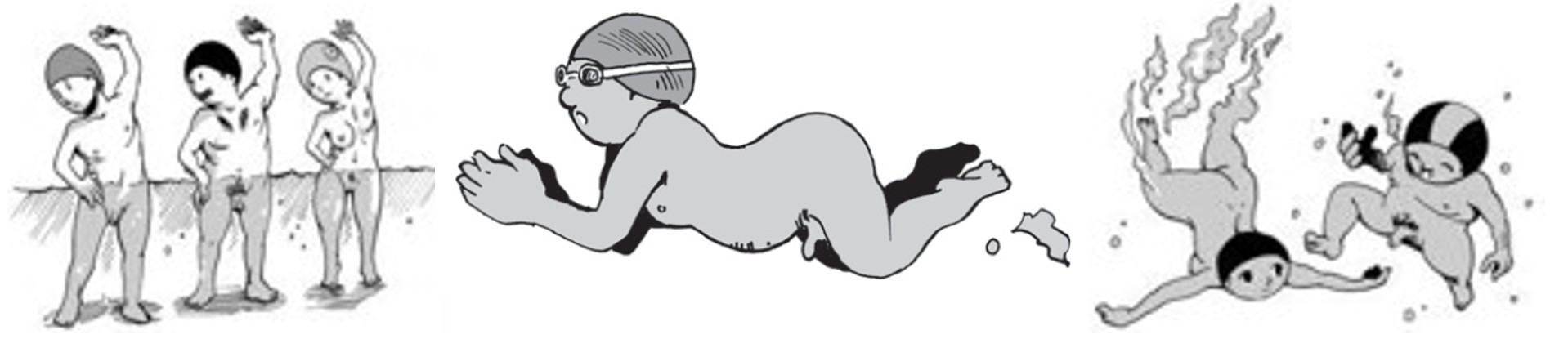 3 dessins piscine